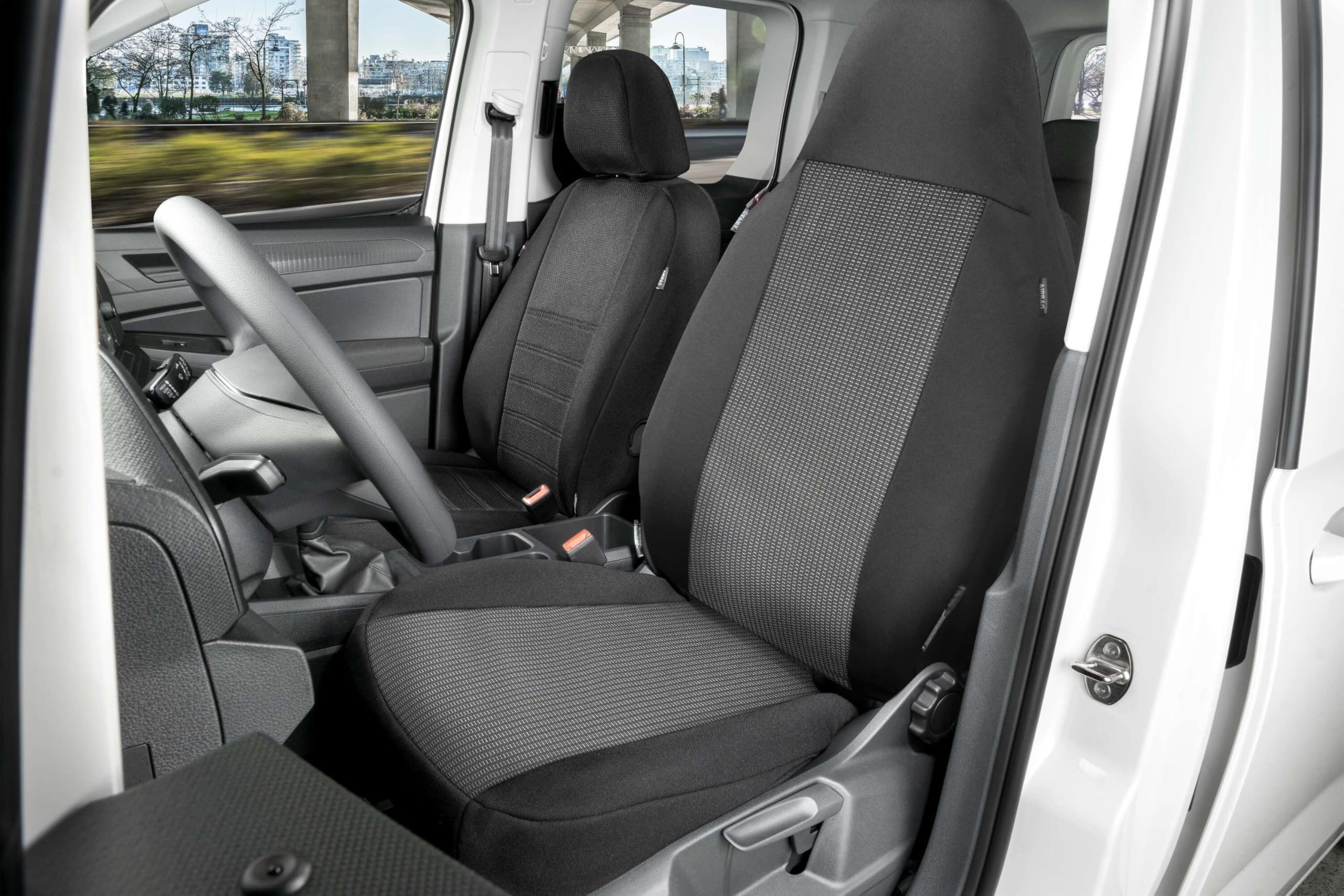 Walser Transporter Sitzbezüge Universalgröße, Autoschonbezug für 1 Einzelsitz (Pilotensitz), Auto Sitzbezüge aus Premium Jacquard, Einzelsitzbezug Transporter, Auto Sitzauflagen für Van