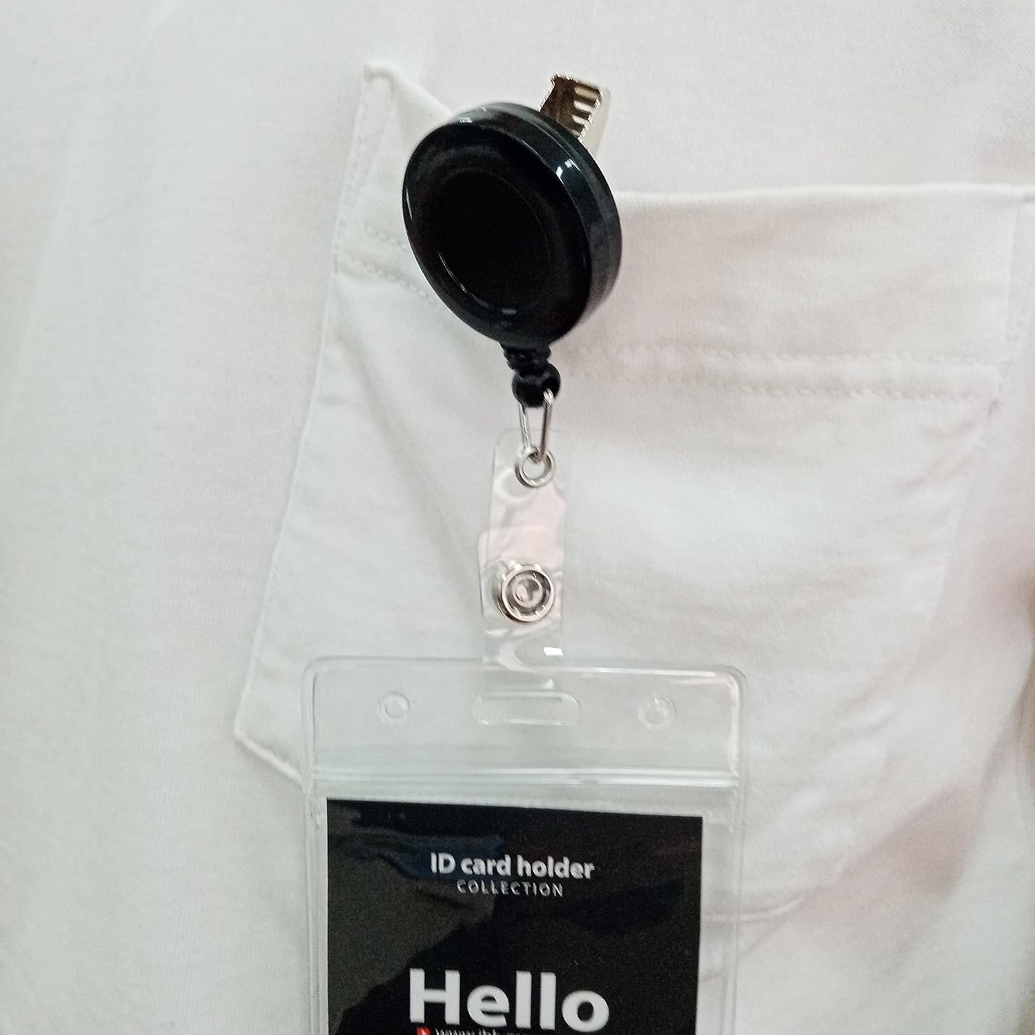 100 Pack Retractable ID Badge Holder Reels with Swivel Alligator Clip Bulk Pack Premium Badge（Black）