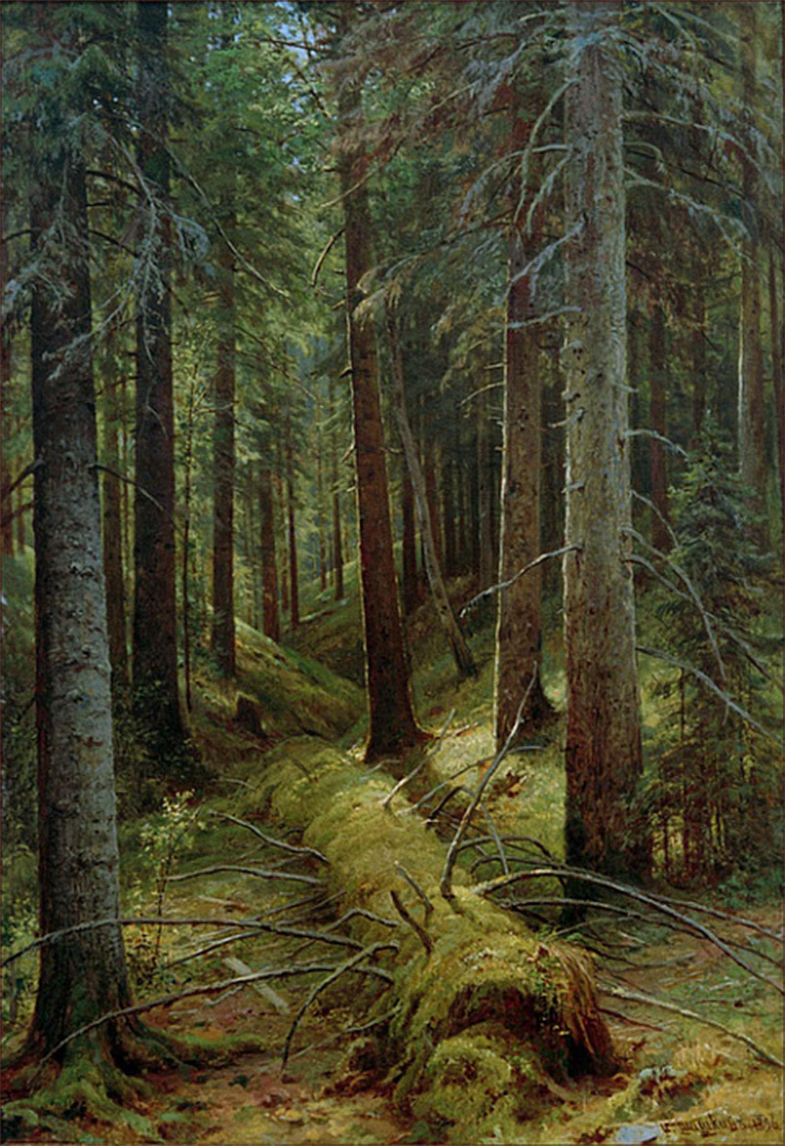 POSTERIIk Vintage Print Pop Art Landscape Artwork in the Russian Forest by Iwan Schischkin Art Prints for Office Home Decor 60x90cm