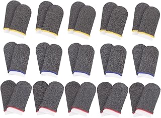 Yardenfun 30 Pçs Berços De Dedo Protetor De Polegar Protetores De Tela Jogo Móvel Berço De Dedo Anti Fibra Mangas De Telefone De Fibra De Prata Jogo Uso Manga De Dedo Protetor De Dedo Jogo