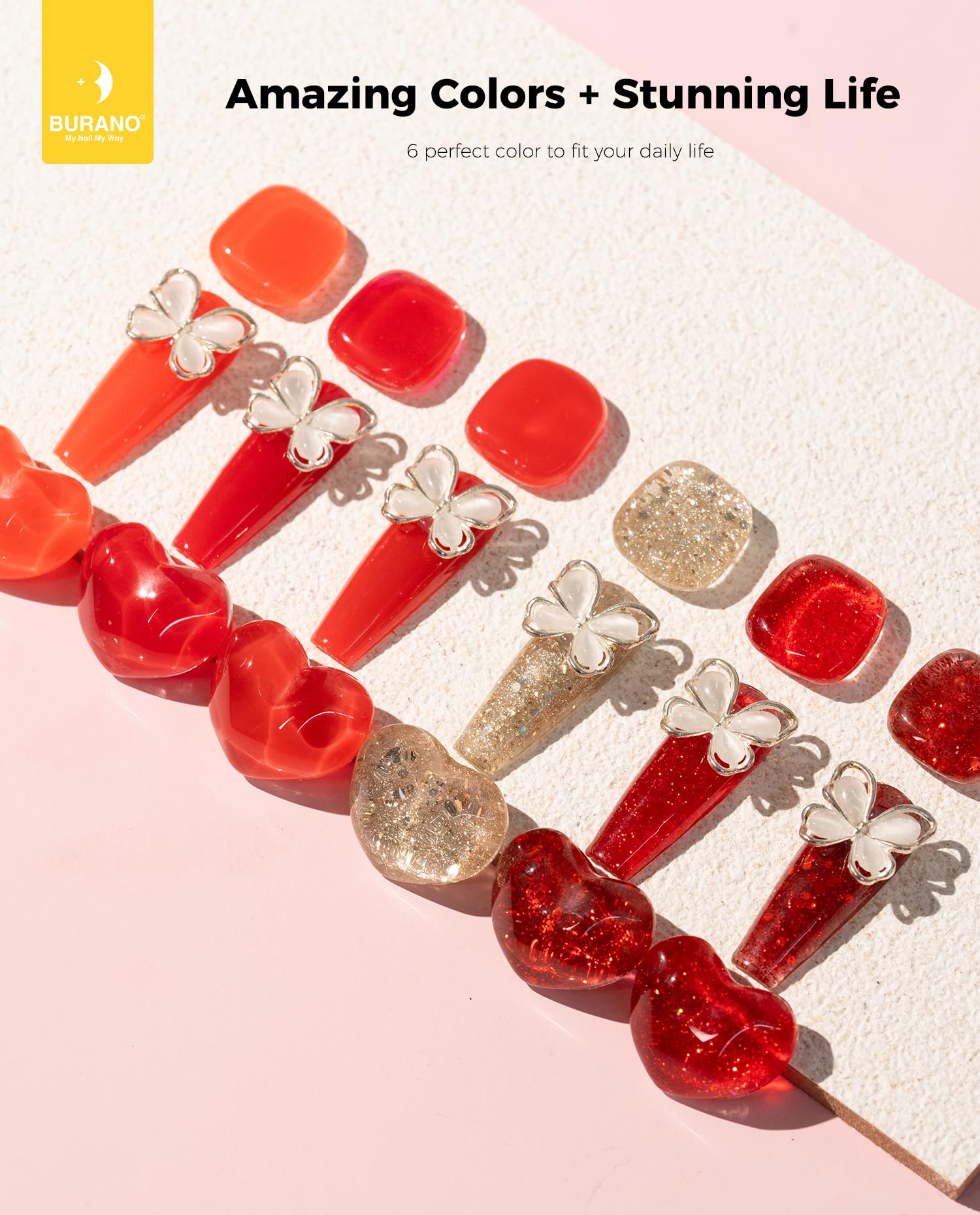 BURANO Poly Extension Jelly Nude Translucent Gel Nail Kit - Image 2
