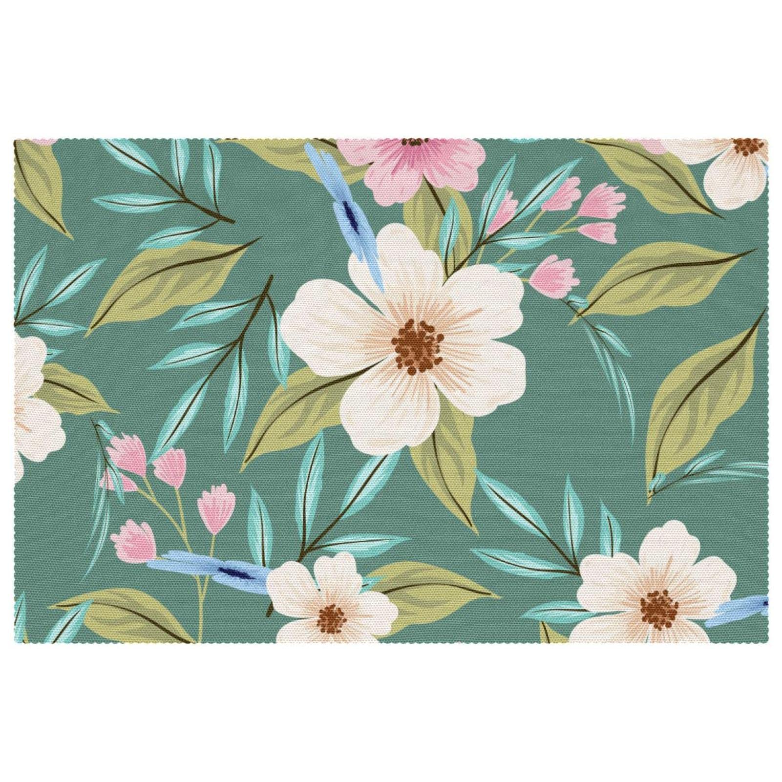 Sets de table fleurs peintes lot de 6 tapis de table 30x45 cm