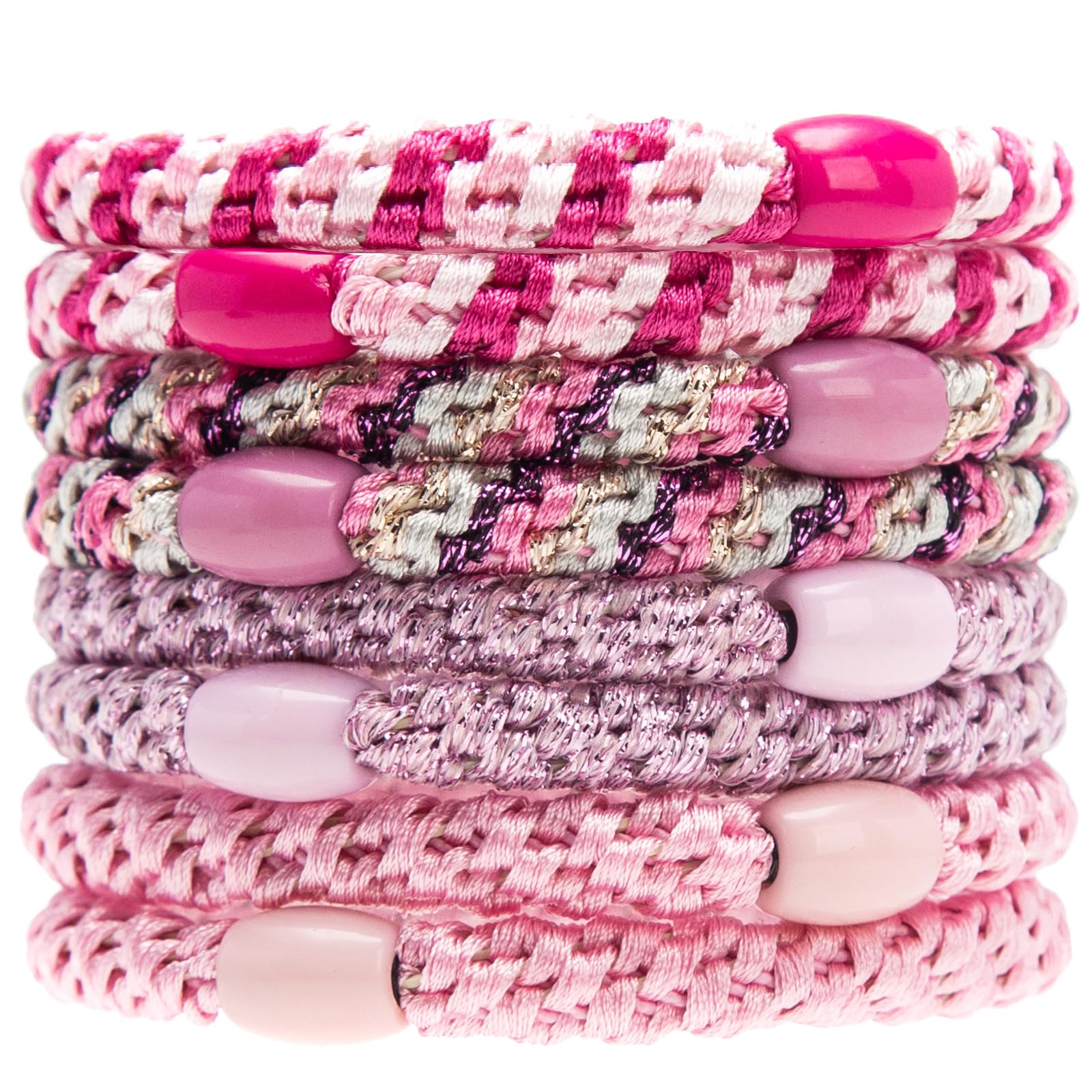 AXEN 8PCS Elastic Hair Tie for Women Girls, Cotton Bands Ponytail Holders for Thick Hair and Curly Hair