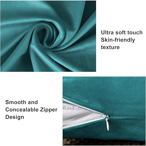 Miniatura 9 de Juego de 2 fundas de almohada de terciopelo de 16 x 16 pulgadas, fundas de almohada decorativas suaves y cuadradas para sofá, dormitorio, automóvil,