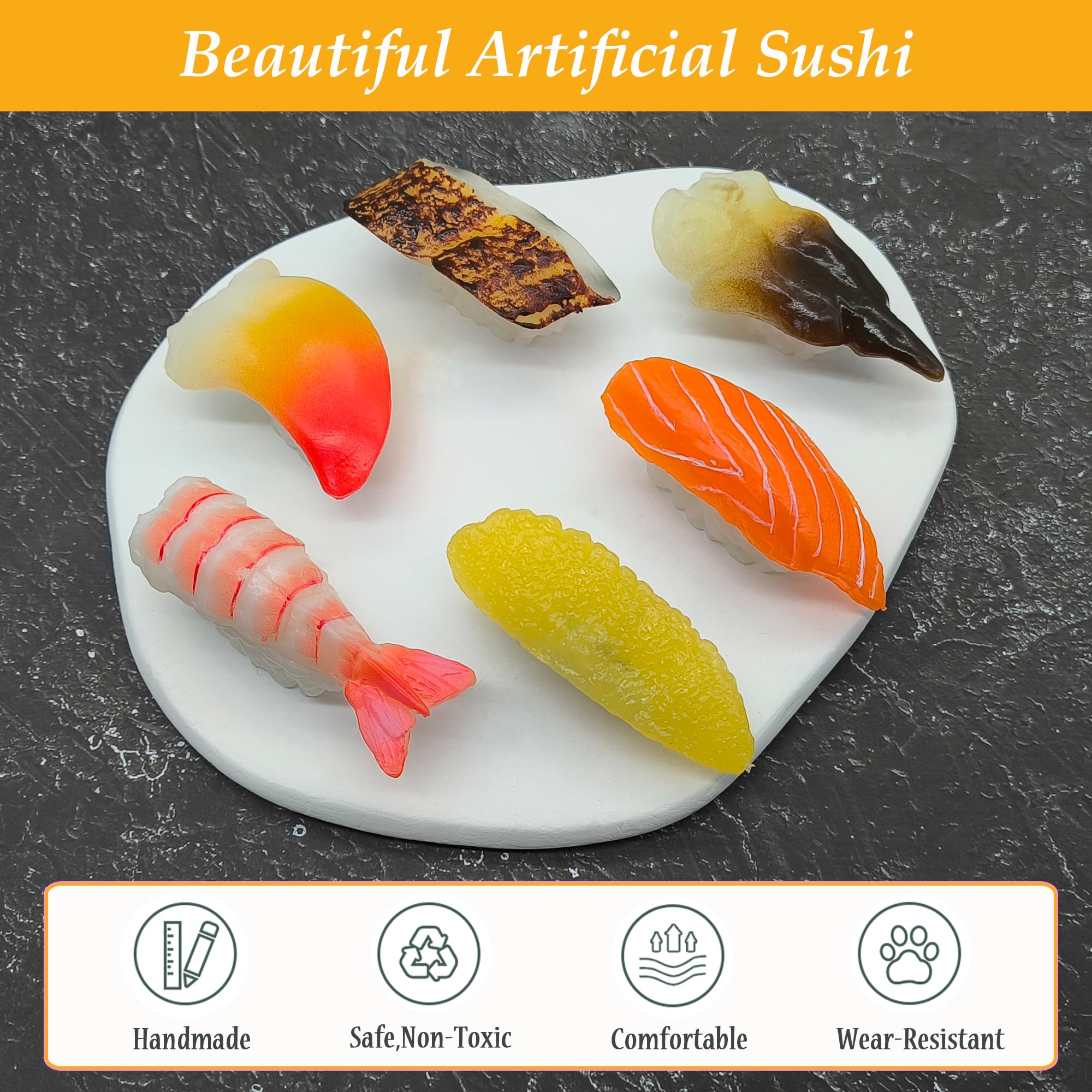 12 Sushis Miniatures En PVC Réalistes – Décoration Maison De Poupée, Vitrine, Déco Fête Ou Accessoire Photo