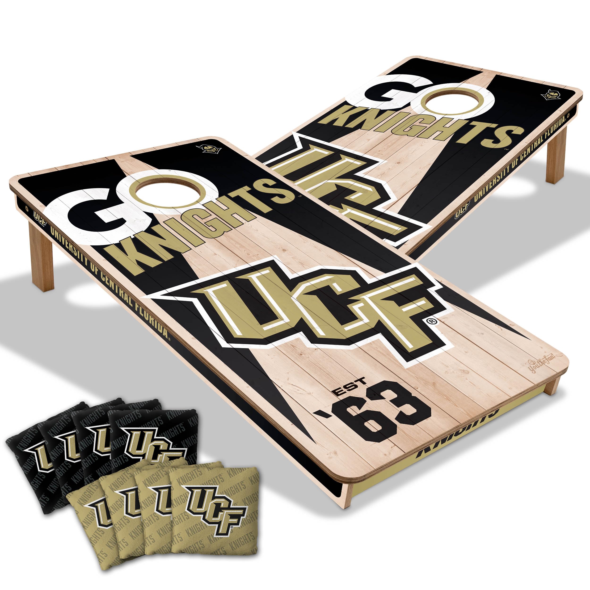 YouTheFan NCAA 2’ x 4’ Professional Wood Cornhole Game with Logo Bags