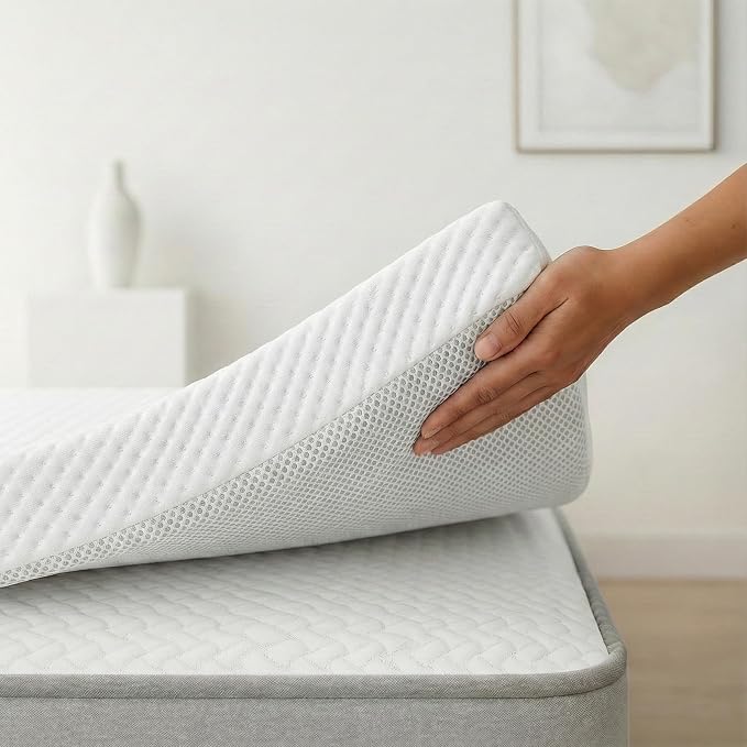 Topper Viscoelástico 90x190 cm con Funda Transpirable y Lavable