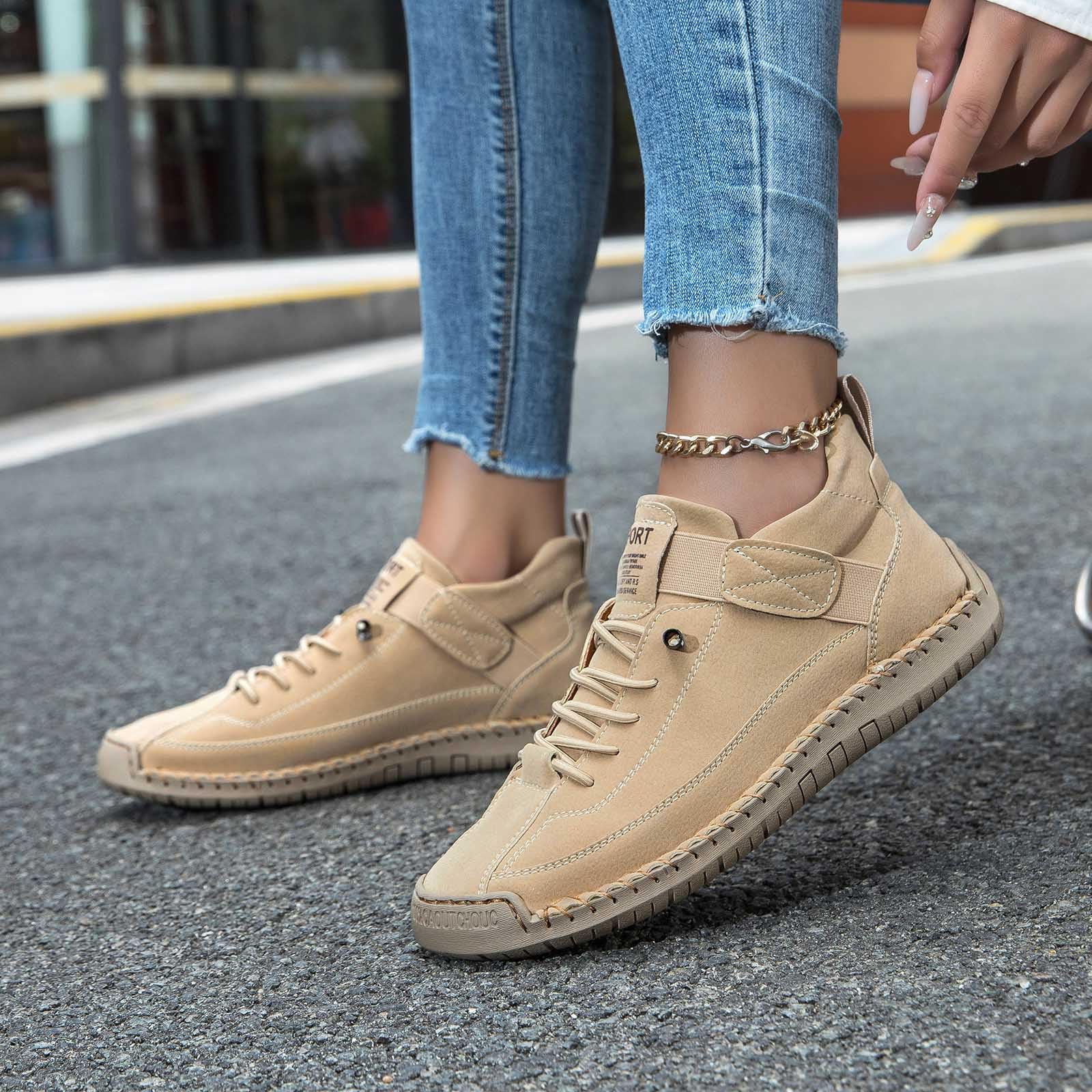 Genérico Zapatillas ortopédicas cómodas, zapatos unisex de cuero hechos a mano, botas suaves y cómodas con soporte - 3