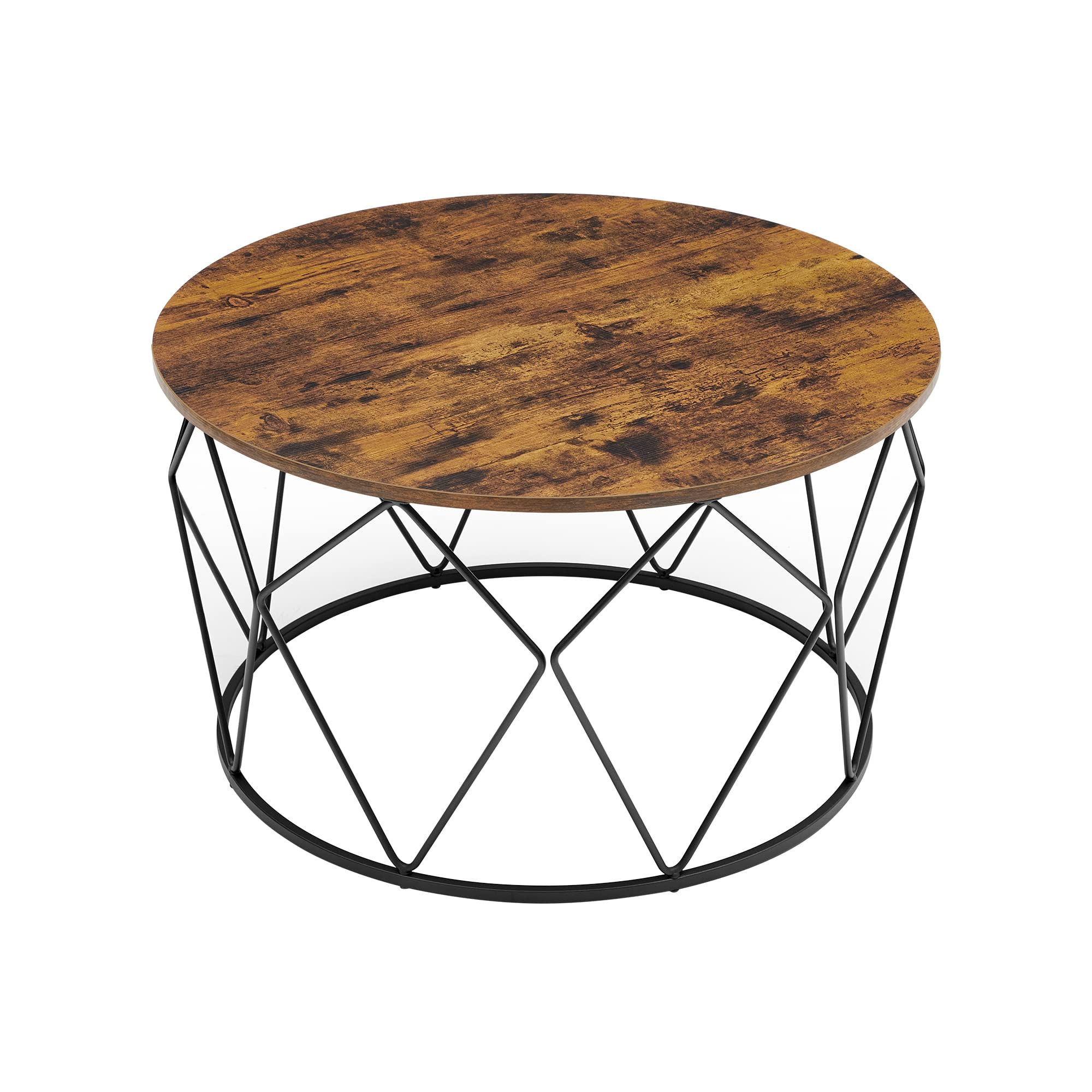 Buy VASAGLE Round Coffee Table for Living Room, Cage Cocktail Table