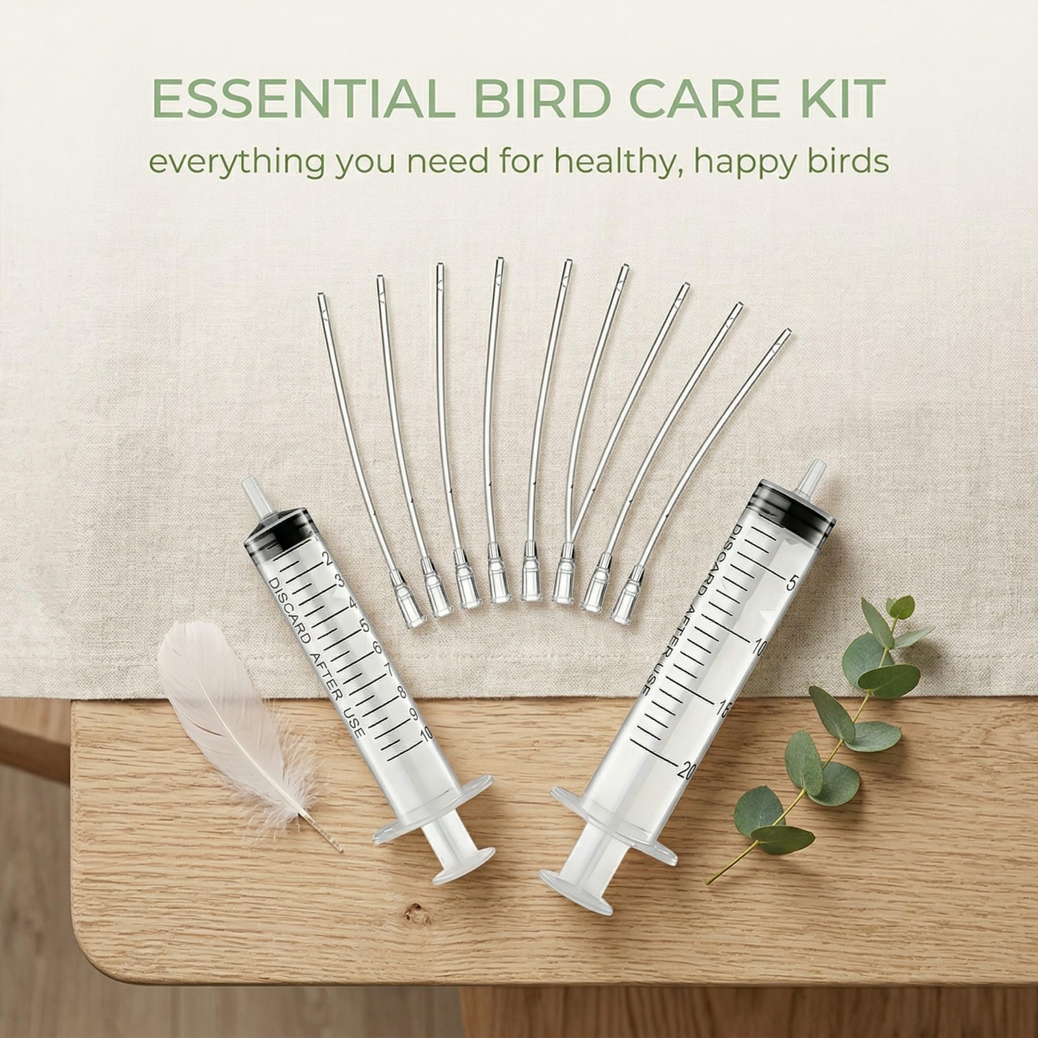 Seringue Alimentaire pour Nourrissage d'Oiseaux 12 Pièces avec Tuyau 10ml 20ml