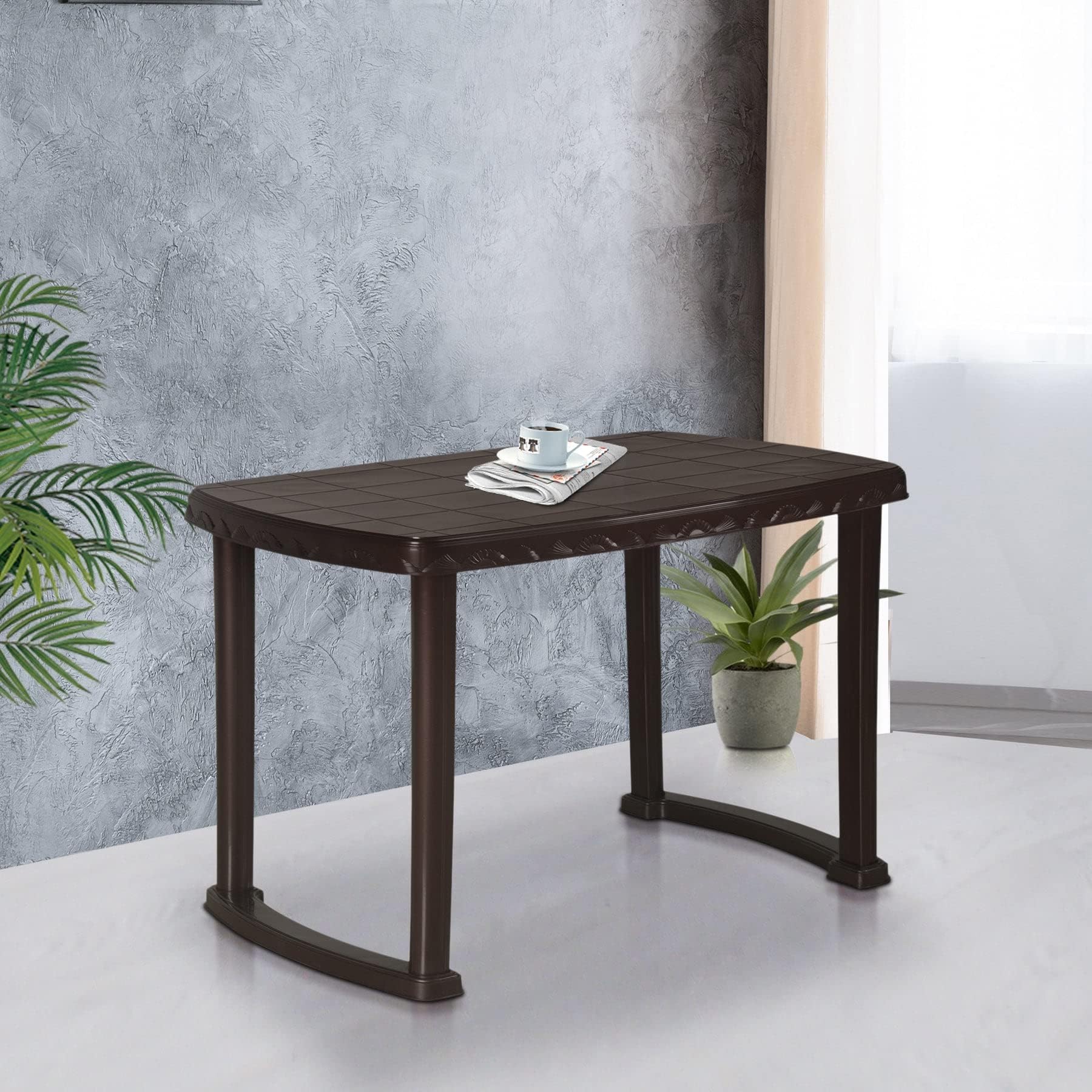 Nilkamal Shahensha Rectangular 4 Seater Virgin Plastic Dining Table for