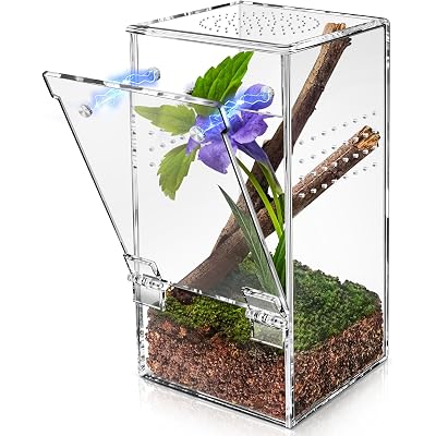 Jumping Spider-Enclosure 3x3x6 Inch Mini Tarantula-Enclosure, Small Jumping Spider Accessories Terrarium, Acrylic Full Transparency Child Play Tortoise Enclosure, Bug Terrarium (Mini Magnetic)