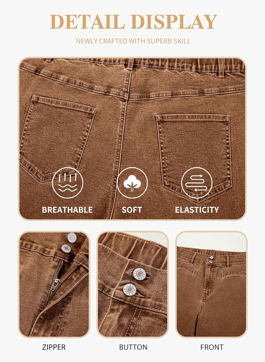 Eytino Women’s Plus Size Jeans High Waisted Straight Leg Stretchy Jeans Trendy Casual Loose Denim Pants with Pockets(1X-5X)