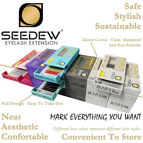 Miniatura 10 de Juego de extensiones de pestañas, 3 pestañas individuales híbridas de volumen prefabricadas, (pestañas clásicas + pestañas YY + pestañas W-3D)