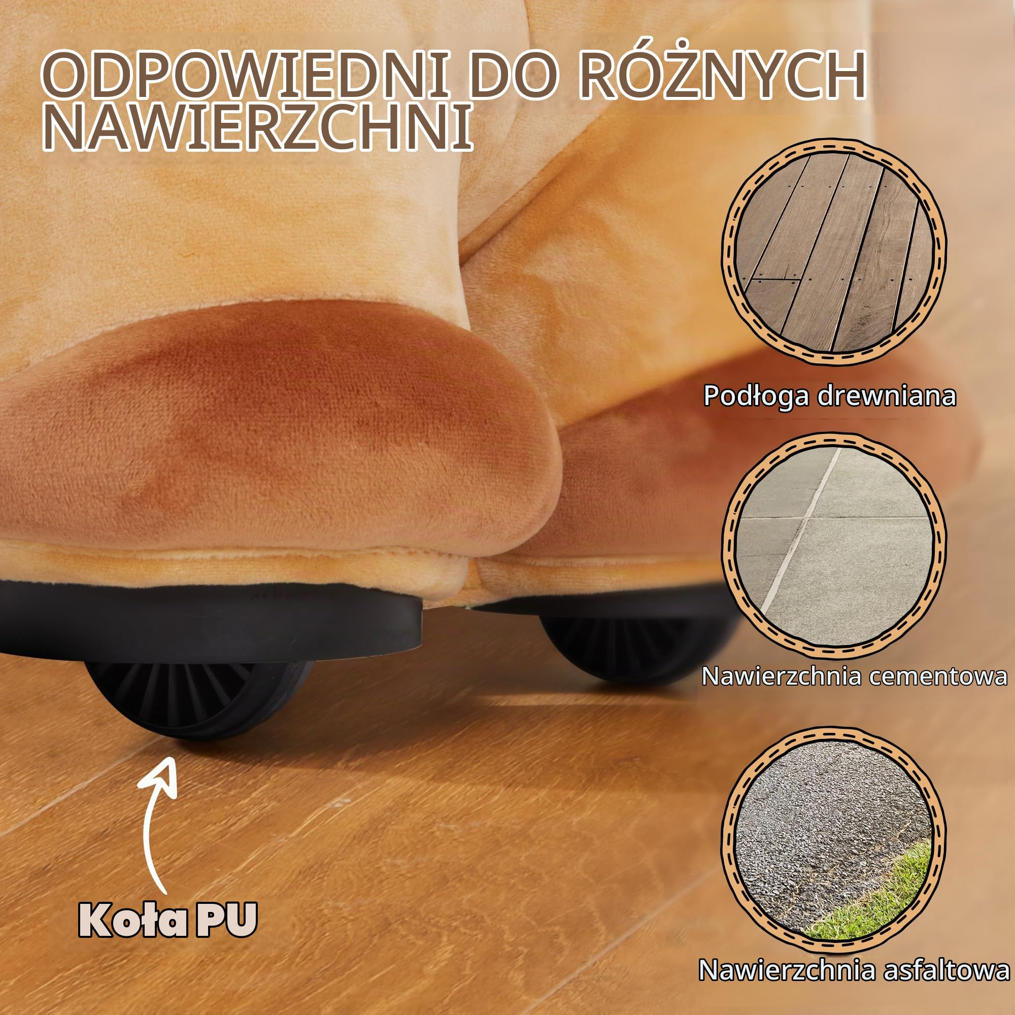 AIYAPLAY 6V Elektryczny konik dla dzieci 1,5-3 lat Brązowy