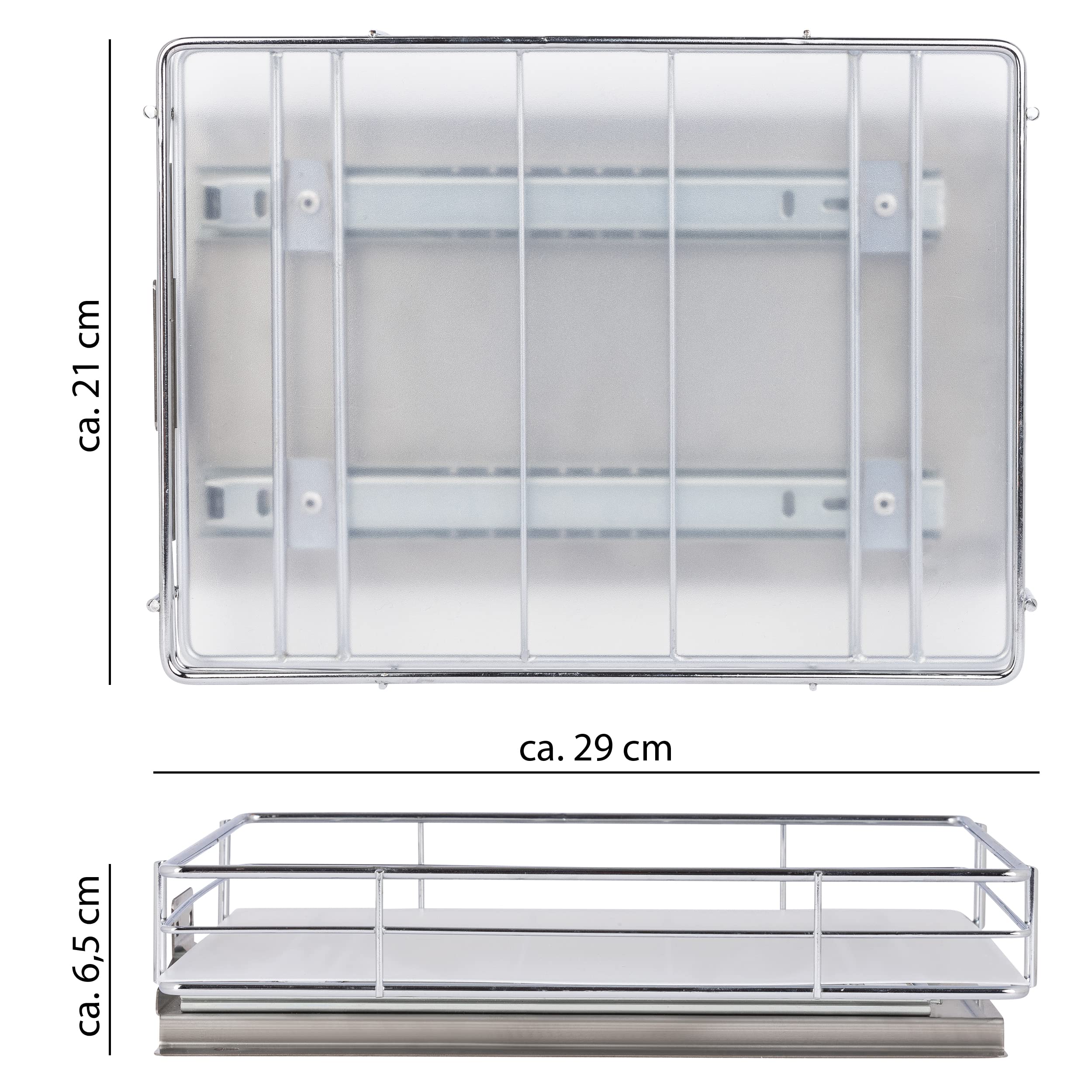 ONVAYA® Étagère à épices extensible - Grand panier - Support à épices en acier inoxydable - Étagère de placard pour la cuisine - Étagère à épices télescopique pour armoires et tiroirs - Nouveau modèle