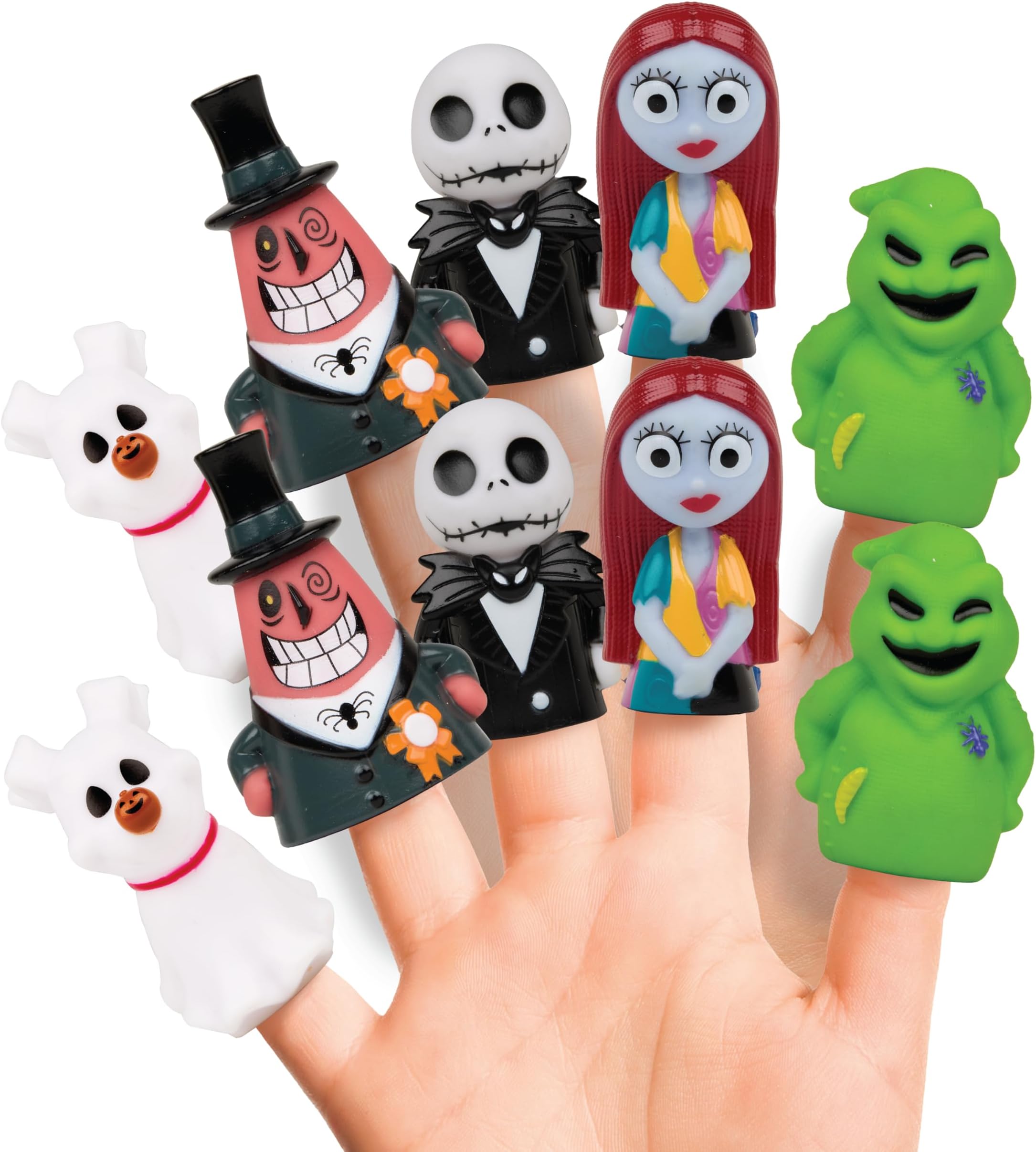 Disney Nightmare Before Christmas 10 Piece Finger Puppet Set - Educational Play, Party Favors, Bath and Pool Toys, Beach Fun, Playtime Activities