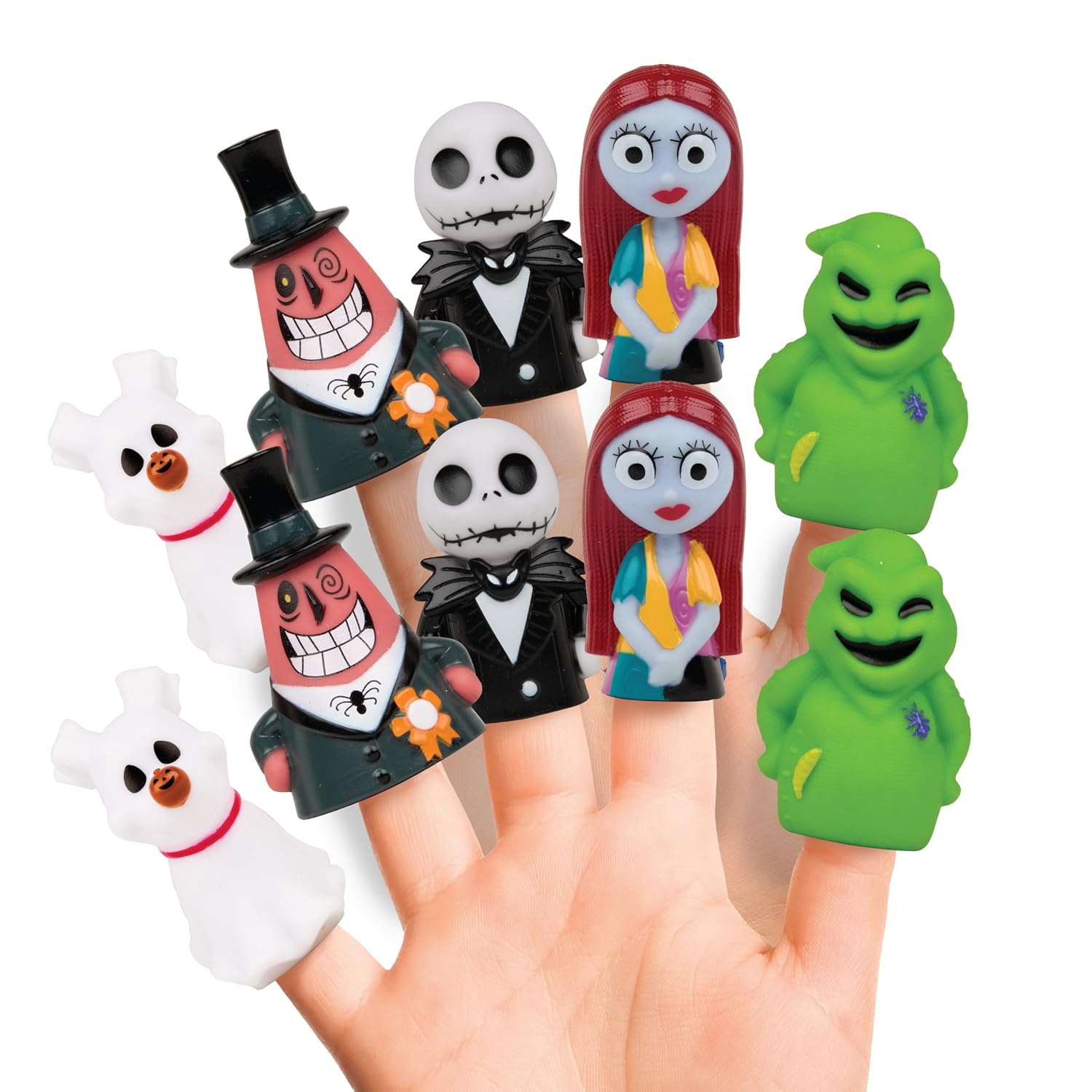 Disney Nightmare Before Christmas 10 Piece Finger Puppet Set - Educational Play, Party Favors, Bath and Pool Toys, Beach Fun, Playtime Activities
