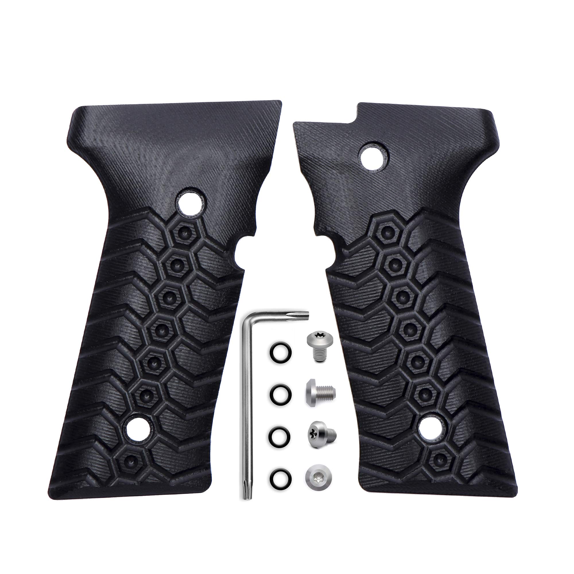 Guuun G10 Grips for Beretta M9A3 / Beretta 92 Vertec, Mechanical Texture - Black