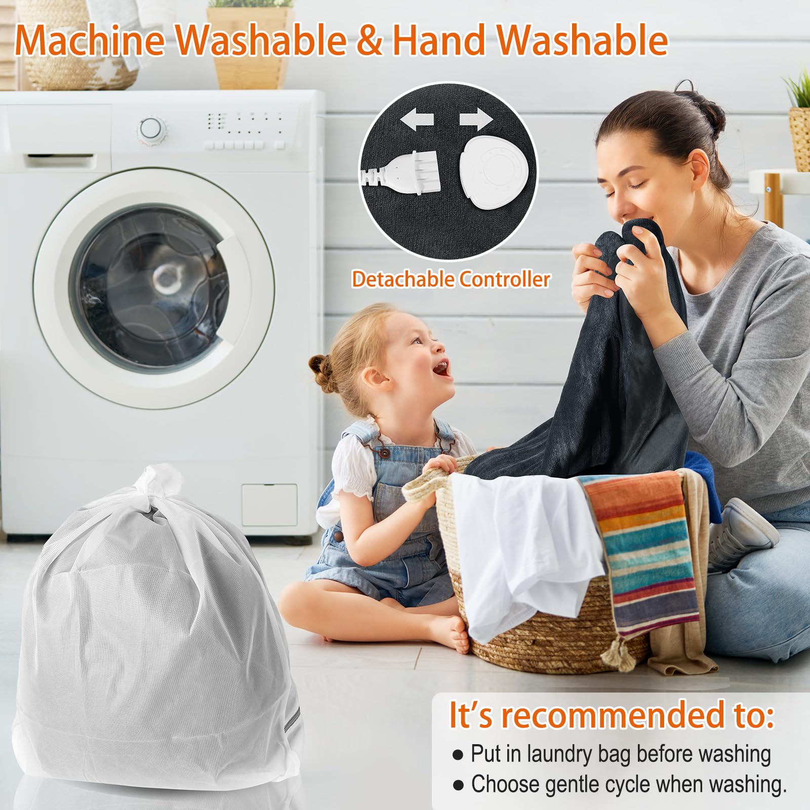 MYCARBON Heizdecke mit abschaltautomatik 180x160cm, Waschbar Wärmedecke Elektrisch mit 6 Heizstufen 9h Timer, Überhitzungsschutz & Mehrschichtiger Schutz für Home Bett Büro Sofa Dunkelgrau