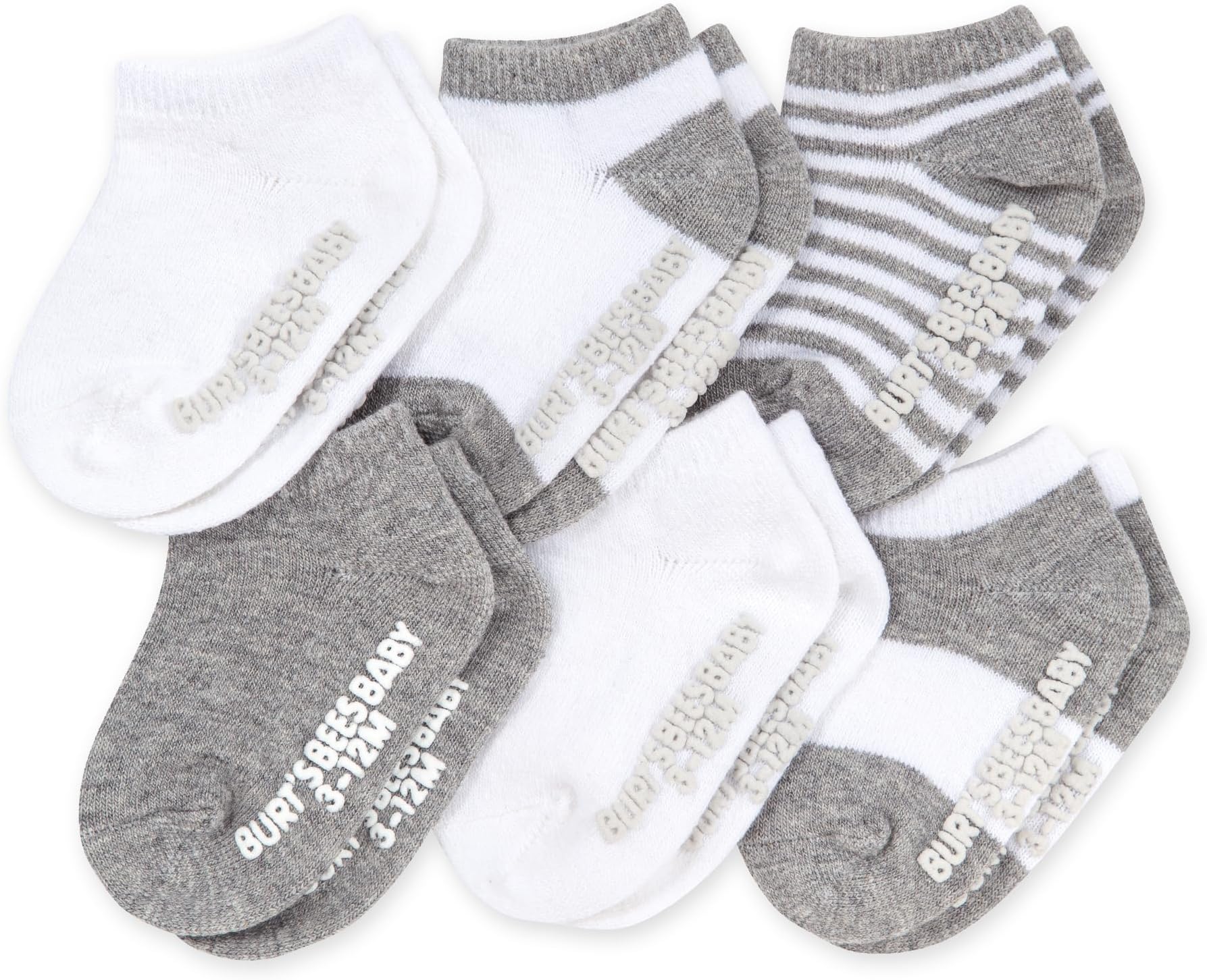 Baby Girls' Ankle Socks with Non-Slip Grips (6-Pack)