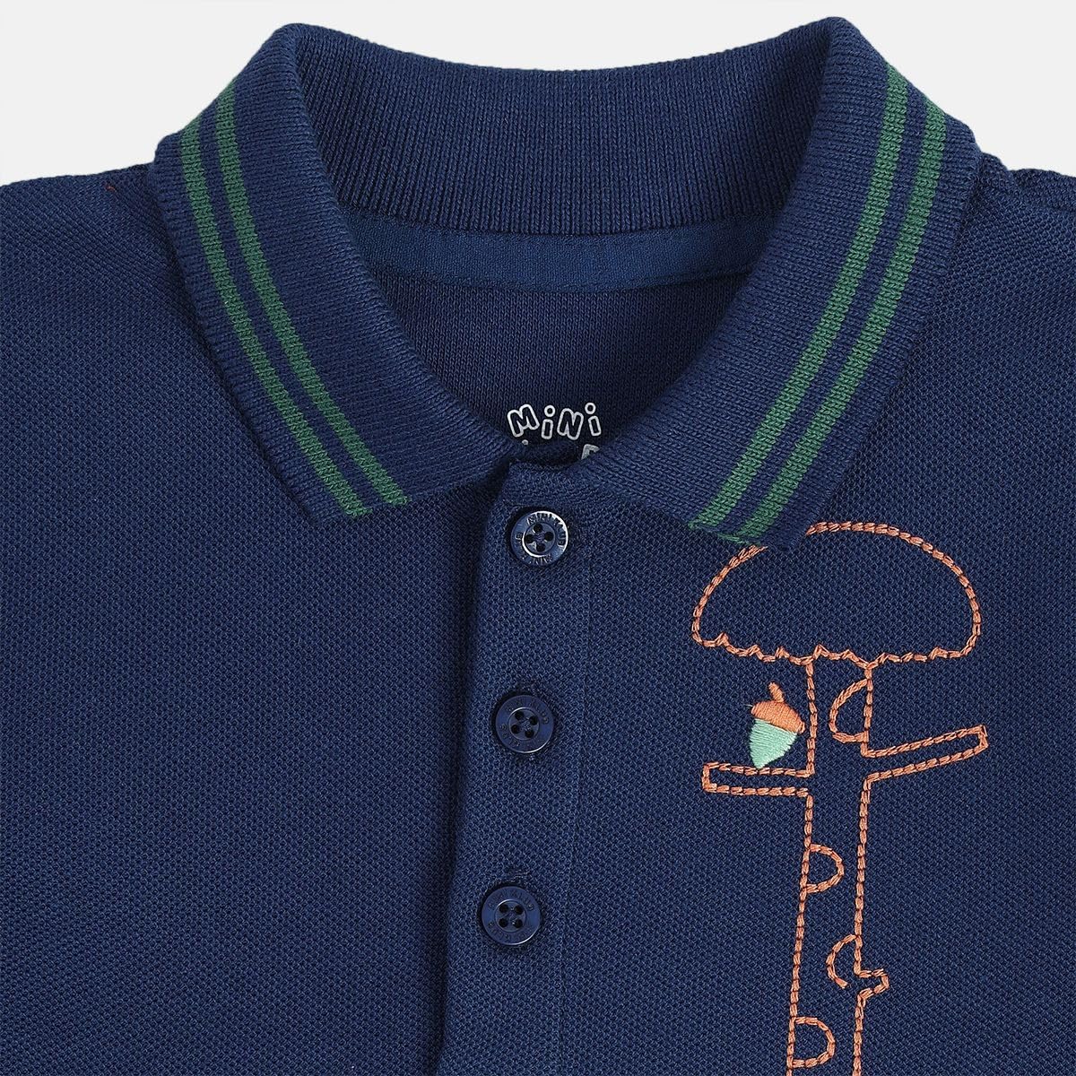 miniklub Baby Boys Collar Full Sleeve Blue/Green Color Knit Polo (0-3M) 1
