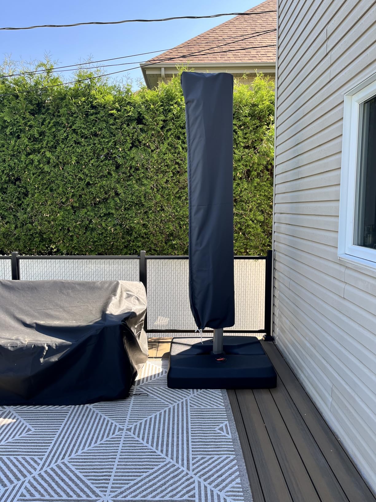 PURPLE LEAF 8' x 8' Patio Umbrella Outdoor Cantilever Square Umbrella Aluminum Offset Umbrella