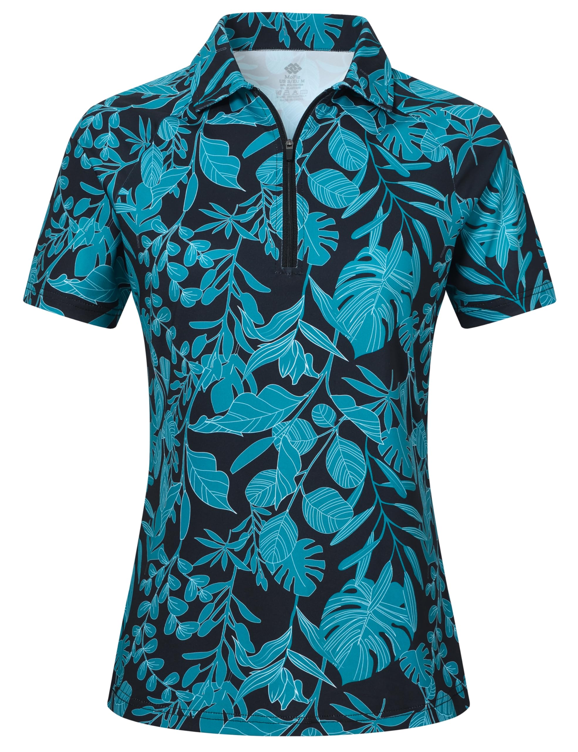 MoFiz Womens Short Sleeve Golf Polo Shirts Quick Dry Camo Lightweight UPF 50+ Tennis Sports Athletic Tops Casual