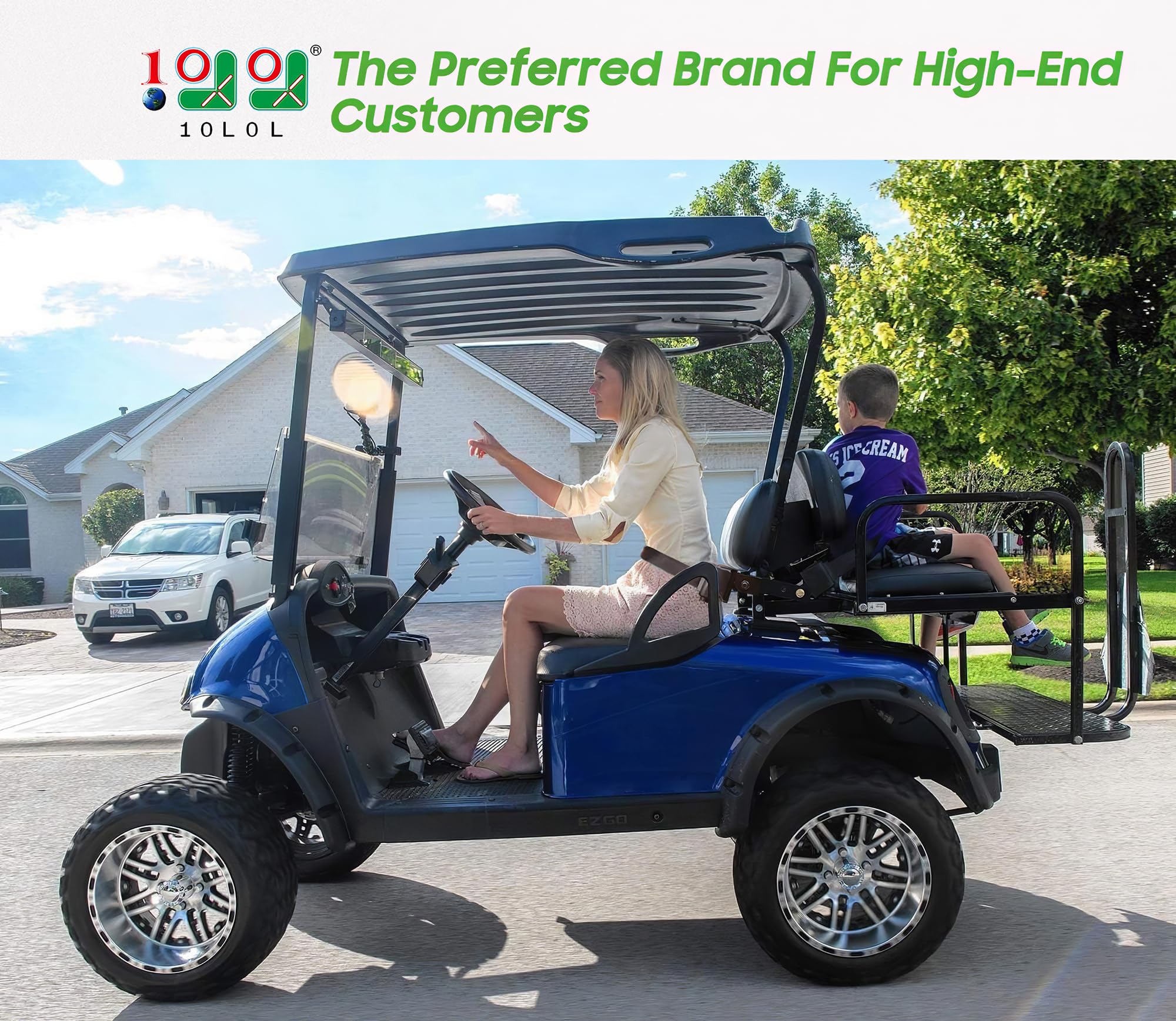 10L0L Universal Golf Cart Seat Belts, 42" Retractable Belts with Bracket Street-Legal Upgrades Fits (2+2) /(4+2) Passenger for Yamaha EZGO TXT RXV Club Car DS EV Star Most Golf Carts Front/Rear Seat