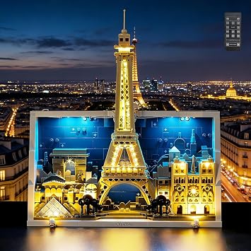 Kyglaring LED Light Kit Compatible with Lego Paris City of Love 21064 Building Set - Upgraded Remote Control & Multi-Mode Dimming Lights Only, No Model