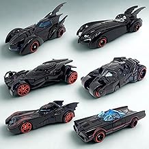 Collectible Die-Cast Model Cars 1:64 Scale Black Super Hero Mini Metal Die Cast Car Push & Go Racing Cars Play Set for Cake Decorations Topper Adventures, Movie Vehicles Car for Kids (Bat 6pc)