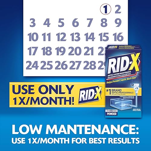 RID-X Septic Treatment, Septic Tank Treatment, 1 Month Supply Of Powder, 9.8 oz(9.8 Fl Oz (Pack of 1))