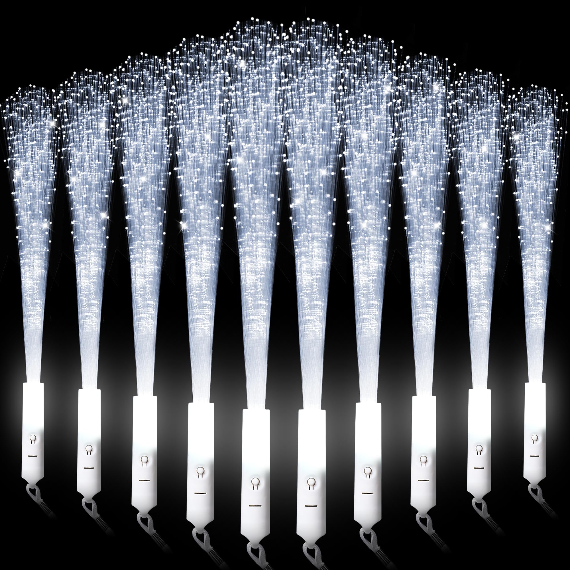 Photo 1 of miikoul 36 Pcs Fiber Optic Wands White Glow Sticks