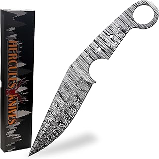Custom Hand Forged Damascus Steel Blank Blade Tactical Hunting Knife Camping, Survival, Hiking Collectors Blade Damascus Blade Billet Handmade Knife Making Supply - Hercules Knives