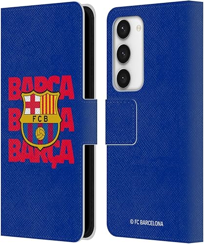 Head Case Designs Funda de piel con licencia oficial del FC Barcelona Barca Crest Graphics para Samsung Galaxy S23 5G
