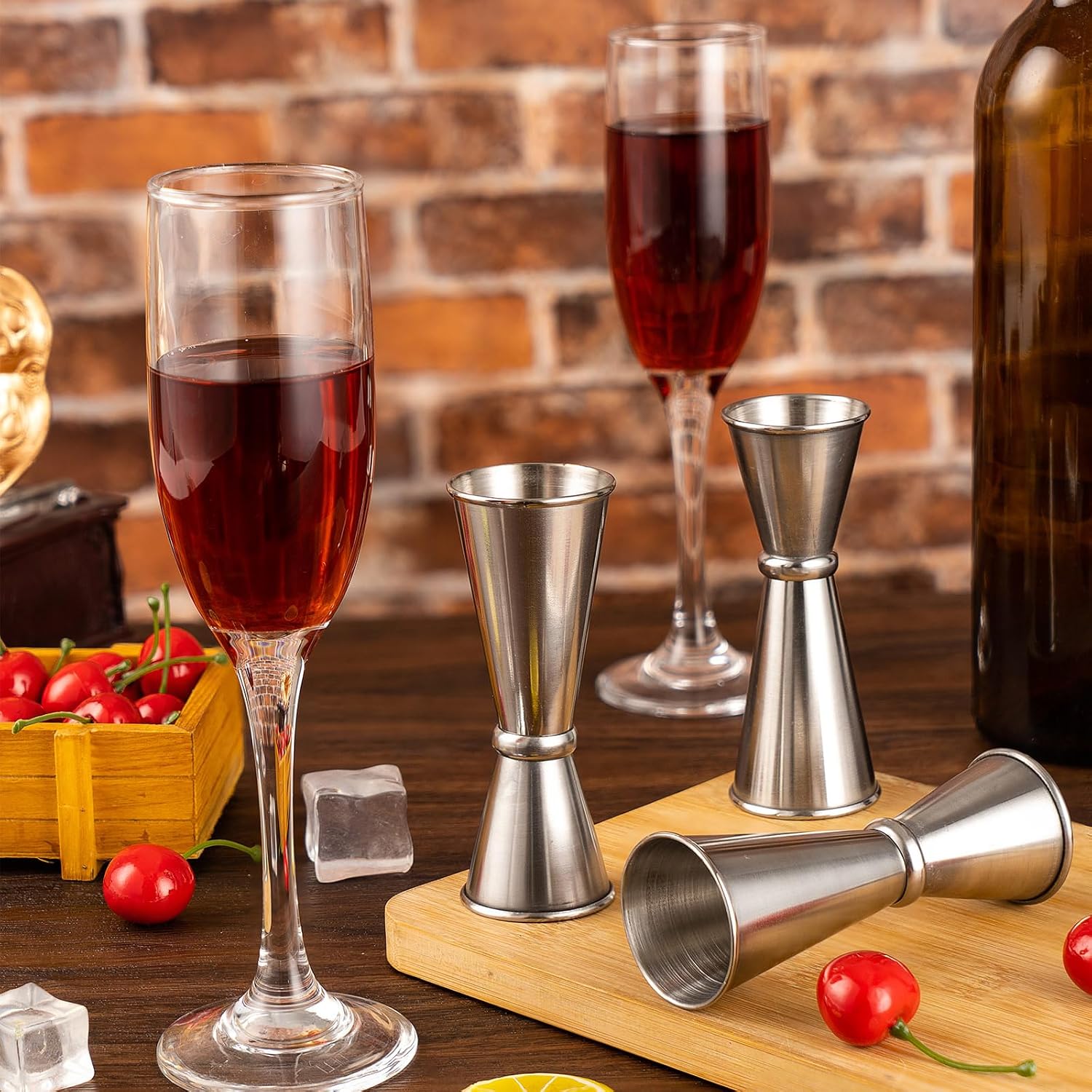 8 Pcs Jigger for Bartending 2 oz 1 oz, Cocktail Measuring Cup Bar Jiggers