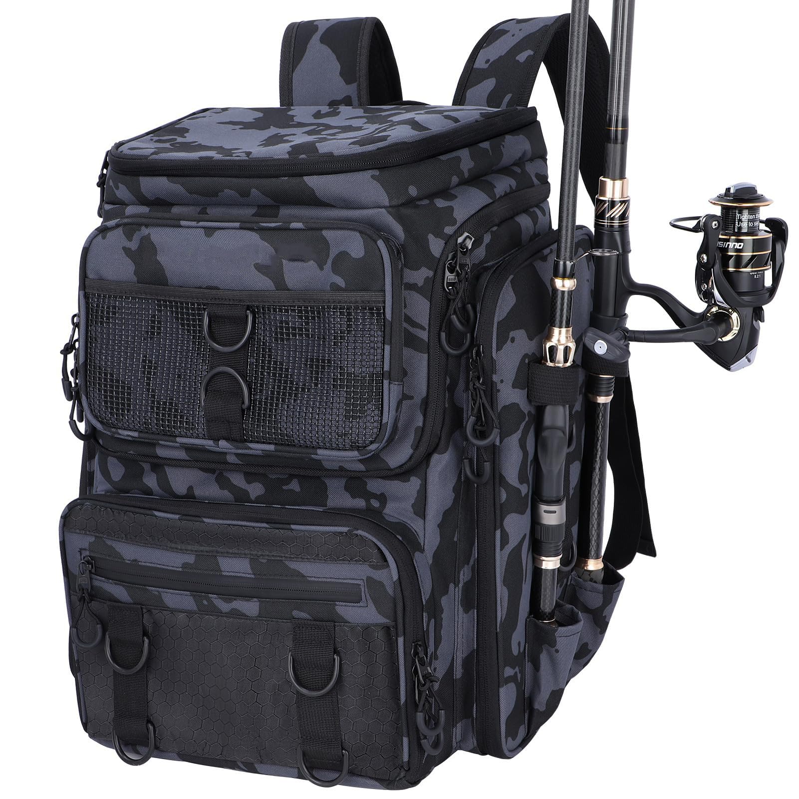 Sac à de pêche en Tissu Oxford Durable, Grande,Camouflage