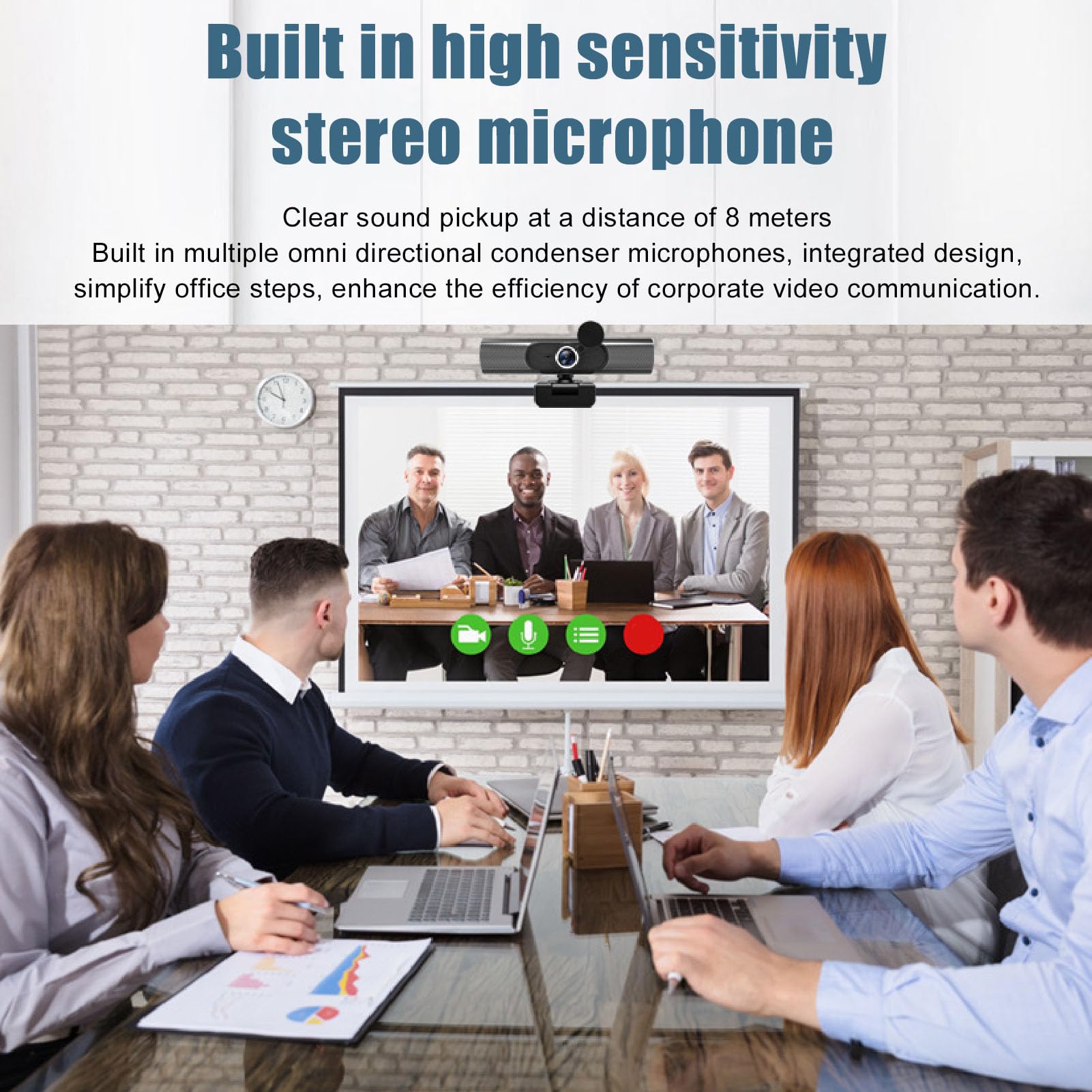 Webcam con Microfono, Webcam per Computer USB FHD 2K 30FPS, Videocamera con Messa a Fuoco Automatica e Copriobiettivo per Videoconferenze, Streaming Live