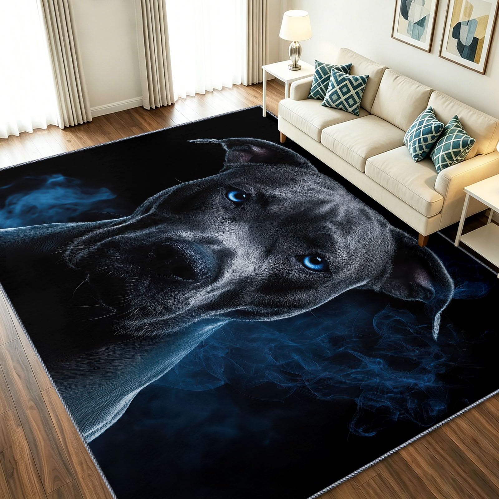Alfombra lavable grande que no desliza de 150x210 cm para habitaciones oscuras de hombre