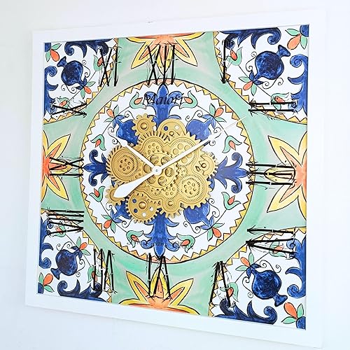 Vista 117 de The Gears - Reloj de pared con engranajes móviles (Vietri, redondo de 36 pulgadas)