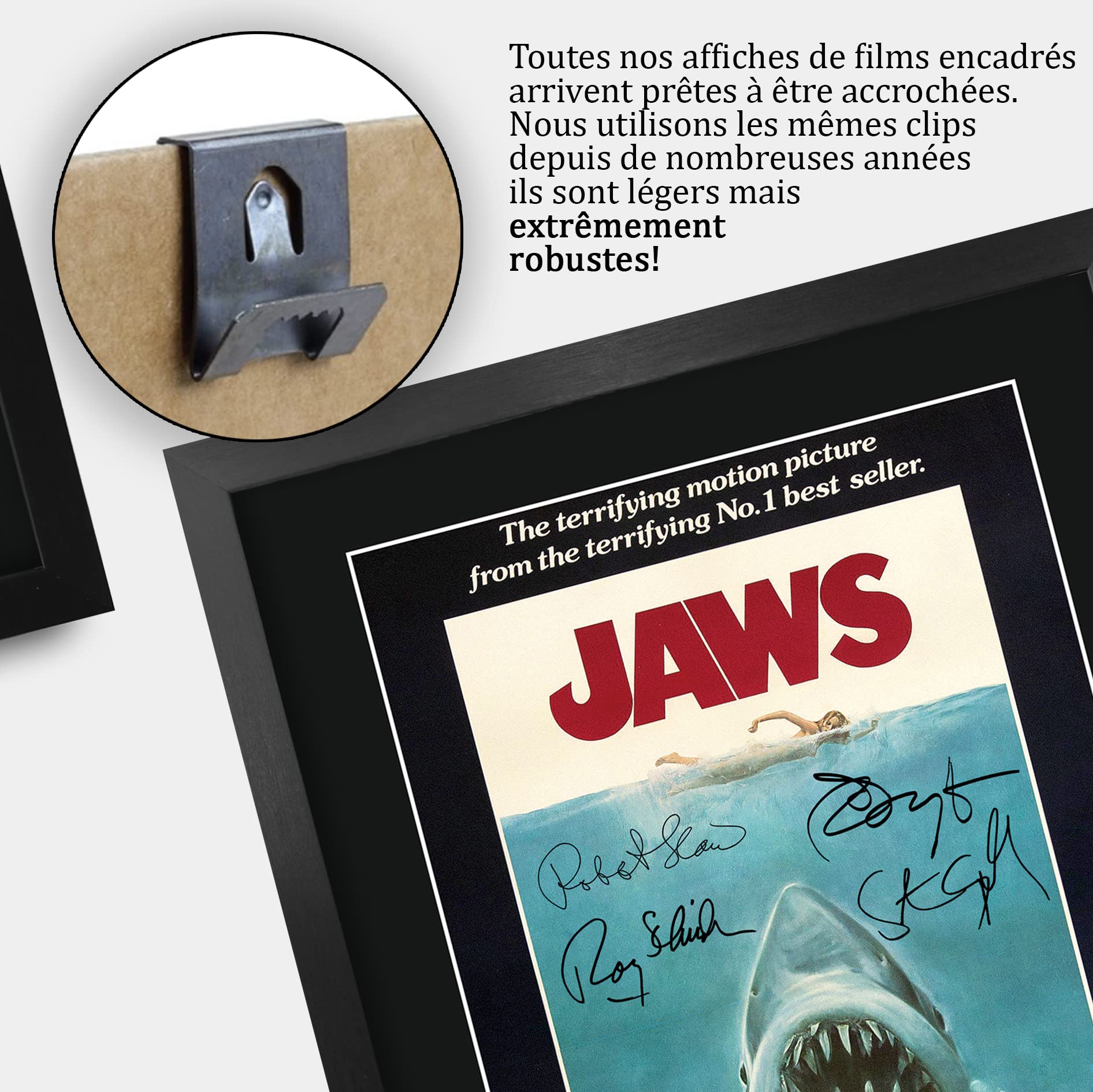 HWC Trading FR A3 JAWS Rob Scheider Cadeaux imprimés affiche photo autographe signée pour les fans de cinéma - A3 Encadré