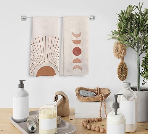 Miniatura 4 de Juego de 2 paños de cocina y paños de cocina bohemios absorbentes y paños de cocina para baño, regalos bohemios para mujeres y niñas, 16 x 24