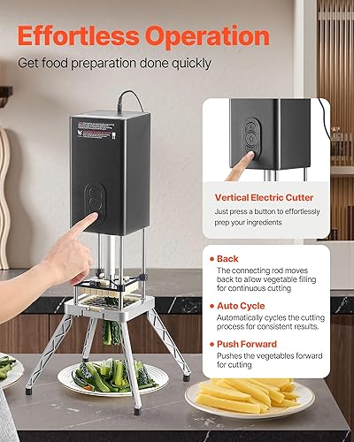 Miniatura 4 de VEVOR Cortador comercial de papas fritas, cortador de vegetales y frutas de acero inoxidable con hoja de 1/2 pulgada y 3/8 pulgadas con 2 cuchillas