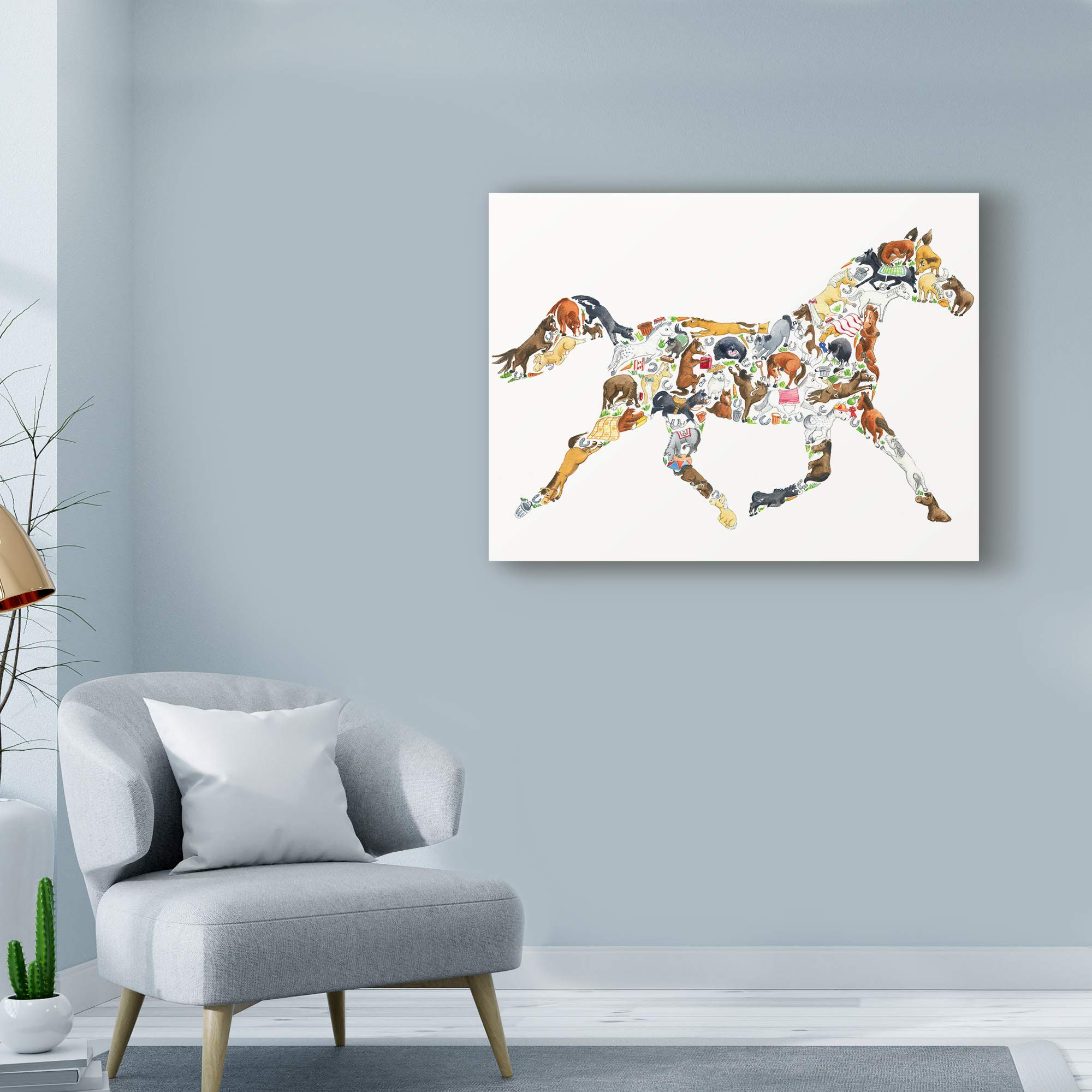 Amazon.co.jp: Trademark Fine Art 18x24インチ 馬のコラージュ