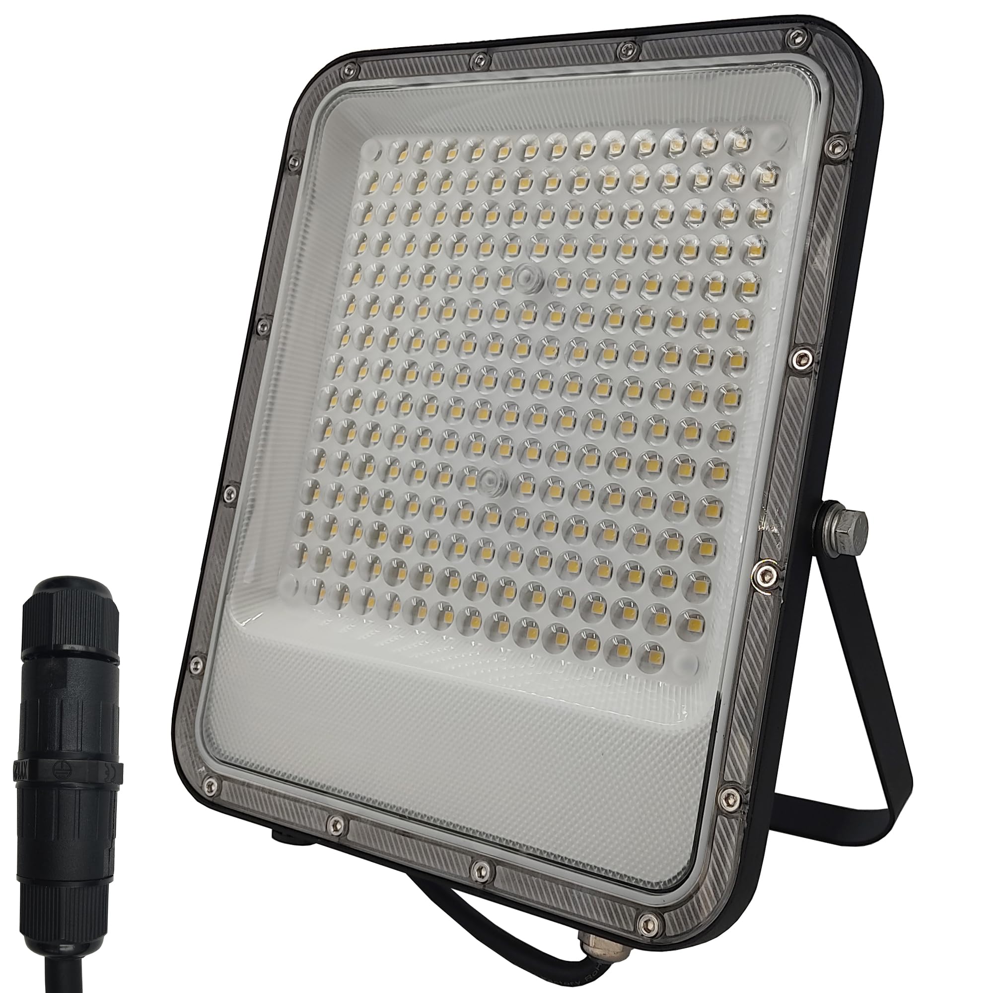 FactorLED Foco Exterior LED Negro, 150W (1050W), 17200Lm, Proyector AVANT PRO, IP65 Resistente al agua, muy resistente IK10, Luz blanca natural 4000K (150, Vatios)