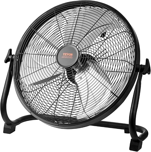 VEVOR Ventilador de piso recargable de 16 pulgadas, ventilador personal silencioso portátil para el hogar u oficina, cabezal giratorio manual de 360