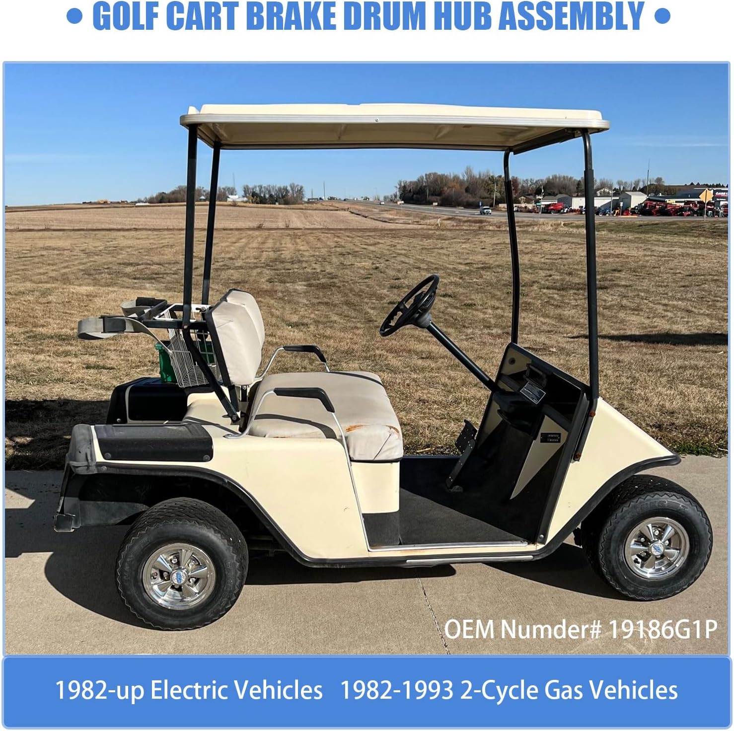 LOSTAR Golf Cart Brake Drum Assembly Kit Fit for EZGO TXT PDS Medalist Golf Carts