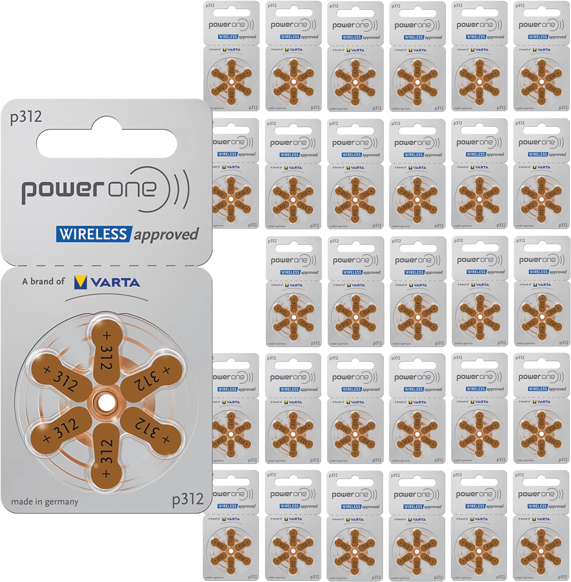 Powerone Hearing Aid Batteries, Size 312, 120 Batteries