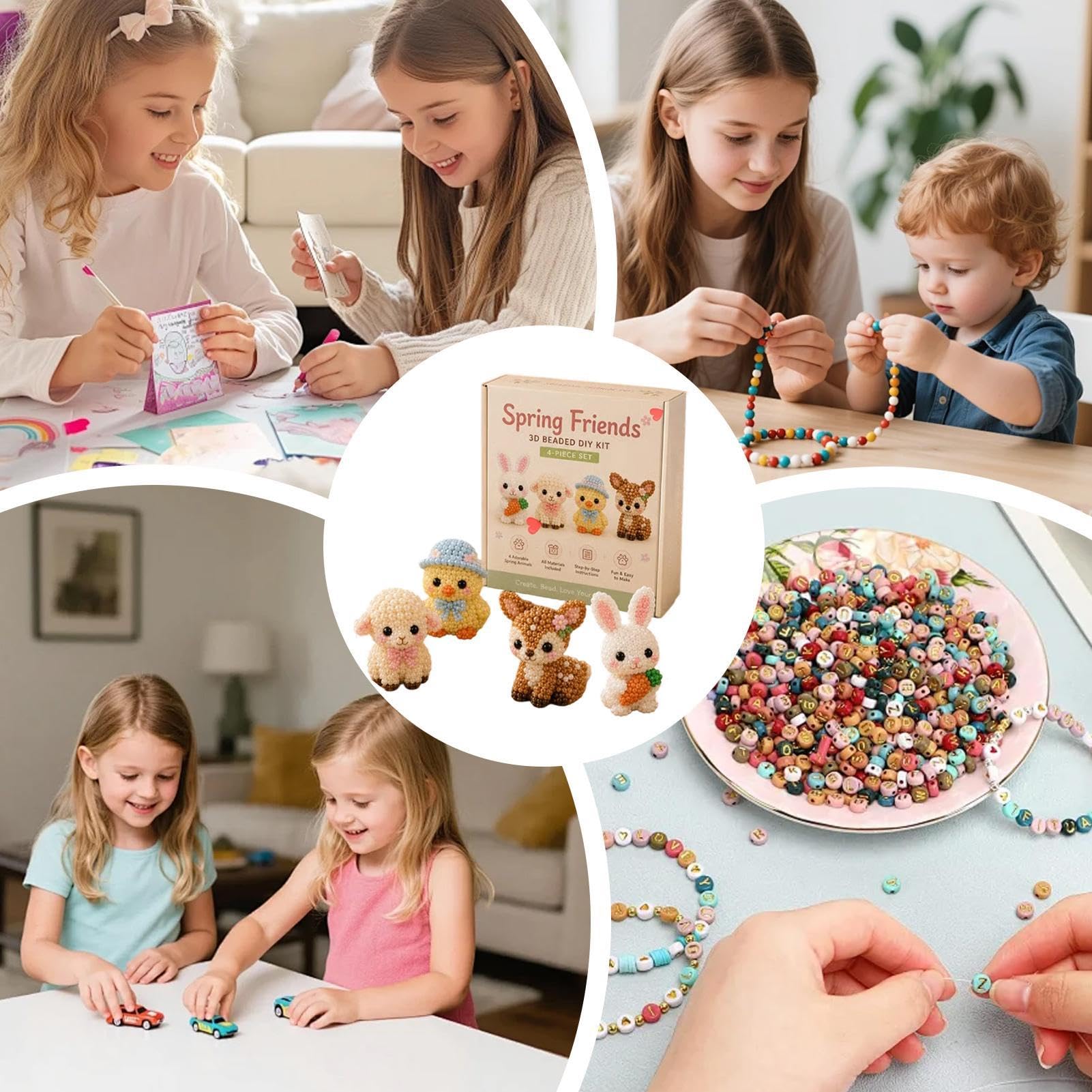 Kit Animali Di Perline Design Animali 3D Creativi e Colorati | Kit Di Perline Arte E Artigianato Per Principianti Appassionati Bambini Adolescenti Amanti Artigianato