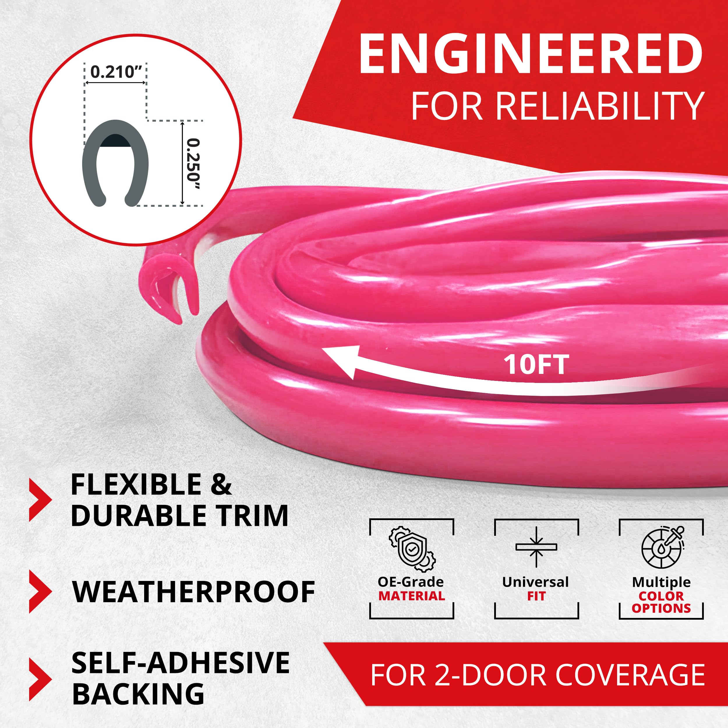 All-Fit Automotive Car Door Edge Protector Universal DIY Edge Trim to Prevent Scratches Dings Flexible Adhesive Molding Trim — view 3